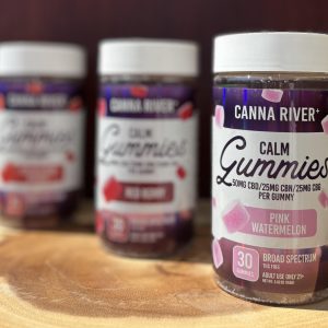 Canna River Calm Gummies, Strawberry Mango, Pink watermelon, Red Berry