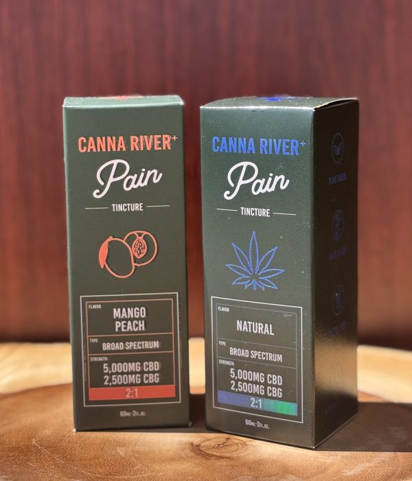 Canna River Pain Tincture, Natural and Mango Peach