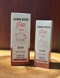 Canna River Pet Tincture, salmon and bacon, 1oz and 2 oz